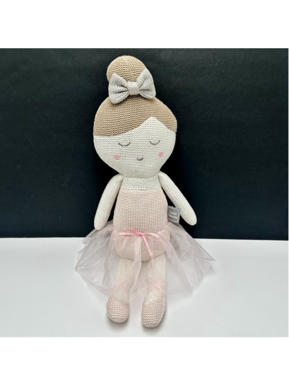 Living Textiles Emma Ballerina Knitted Soft Lovey Rattle Doll 17" Pink